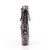 ADORE - 18 cm pleaser magassarkú bokacsizma kígyóminta rózsaszín
