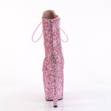 ADORE-GWR 18 cm pleaser magassarkú bokacsizma glitter rózsaszín