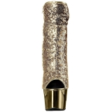Arany 18 cm ADORE-1008SQ női flitterekkel magassarkú bokacsizma