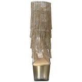 Arany 18 cm ADORE-1017RSFT női rojtos magassarkú bokacsizma