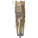 Arany 18 cm ADORE-1017RSFT női rojtos magassarkú bokacsizma