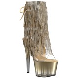 Arany 18 cm ADORE-1017RSFT női rojtos magassarkú bokacsizma