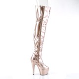 Arany 18 cm ADORE-3011HWR Hologram platform overknee csizma nyitott orrú