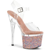 Arany 18 cm ESTEEM-708LG Glitter platform cipők a magassarkű