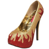 Arany Csillogó Kövekkel 14,5 cm Burlesque TEEZE-27 női cipők magassarkű