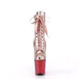 Arany rózsa glitter 20 cm FLAMINGO-1020HG rúdtánc bokacsizma platform