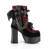 Bársony 11,5 cm CHARADE-110 Demonia Bokacsizma Platform