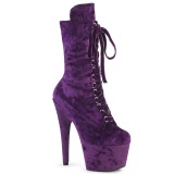 Bársony 18 cm ADORE-1045VEL poledance bokacsizma magassarkű bibor