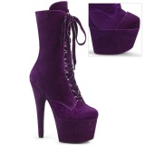Bársony 18 cm ADORE-1045VEL poledance bokacsizma magassarkú bibor + védő lábujjvédők