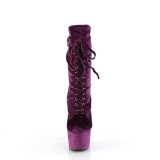 Bársony 18 cm ADORE-1045VEL poledance bokacsizma magassarkú bibor + védő lábujjvédők