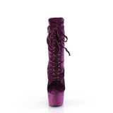 Bársony 18 cm ADORE-1045VEL poledance bokacsizma magassarkű bibor + védő lábujjvédők