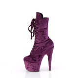 Bársony 18 cm ADORE-1045VEL poledance bokacsizma magassarkú bibor + védő lábujjvédők