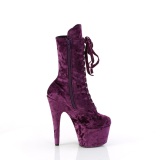 Bársony 18 cm ADORE-1045VEL poledance bokacsizma magassarkú bibor + védő lábujjvédők