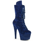 Bársony 18 cm ADORE-1045VEL poledance bokacsizma magassarkű kék