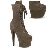 Bársony 18 cm ADORE-1045VEL poledance bokacsizma magassarkú khaki + védő lábujjvédők