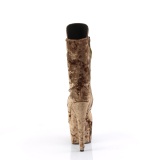 Bársony 18 cm ADORE-1045VEL poledance bokacsizma magassarkű khaki + védő lábujjvédők