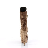 Bársony 18 cm ADORE-1045VEL poledance bokacsizma magassarkú khaki + védő lábujjvédők