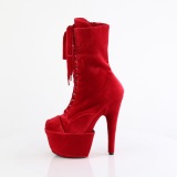 Bársony 18 cm ADORE-1045VEL poledance bokacsizma magassarkú piros + védő lábujjvédők