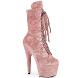 Bársony 18 cm ADORE-1045VEL poledance bokacsizma magassarkű rózsaszín