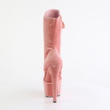 Bársony 18 cm ADORE-1045VEL poledance bokacsizma magassarkű rózsaszín + védő lábujjvédők