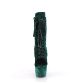 Bársony 18 cm ADORE-1045VEL poledance bokacsizma magassarkú zöld + védő lábujjvédők