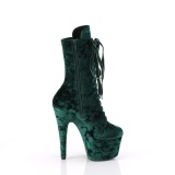Bársony 18 cm ADORE-1045VEL poledance bokacsizma magassarkú zöld + védő lábujjvédők
