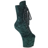 Bársony 18 cm pony heelless CRAZE-1045VEL poledance bokacsizma magassarkű zöld