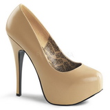 Bézs Matt 14,5 cm Burlesque BORDELLO TEEZE-06 Platform Körömcipők