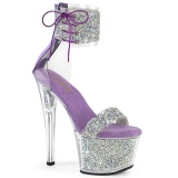 Bíbor 18 cm SKY-327RSI pleaser magassarkú boka mandzsetta strass