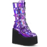 Bíbor Hologram 14 cm SWING-230 cyberpunk csizma platformos