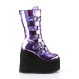 Bíbor Hologram 14 cm SWING-230 cyberpunk csizma platformos