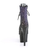 Bíbor csillámos 18 cm ADORE-1021OMBG rúdtánc magassarkú bokacsizma