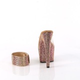 Bronz 18 cm 712RS pleaser magassarkú boka mandzsetta strass platform