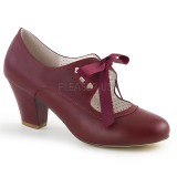 Burgundia 6,5 cm WIGGLE-32 retro vintage maryjane pömpsz vastag sarkú