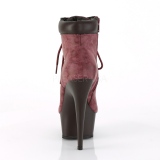 Burgundia utánzás velúr 15 cm DELIGHT-600TL-02 pleaser bokacsizma platform