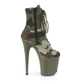 Camoflash vászon 20 cm FLAMINGO-1020CAMO pleaser bokacsizma platform