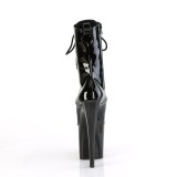 ENCHANT-1040 19 cm pleaser magassarkú bokacsizma fekete