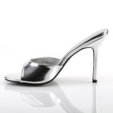 Ezüst 10 cm CLASSIQUE-01 alacsony sarkú női papucs