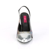 Ezüst 10 cm DREAM-405 transzvesztita magassarkű cipő