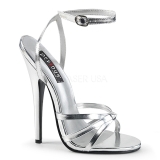 Ezüst 15 cm DOMINA-108 transzvesztita magassarkű cipő
