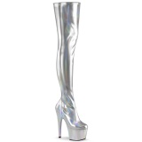 Ezüst 18 cm ADORE-3000HWR Hologram rúdtánc platform overknee csizma