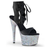 Ezüst 18 cm ADORE-700-14LG Glitter platform cipők a magassarkú