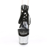 Ezüst 18 cm ADORE-700-14LG Glitter platform cipők a magassarkú