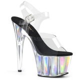 Ezüst 18 cm ADORE-708HGI Hologram platform magassarkú női