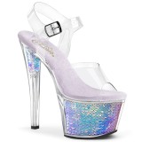 Ezüst 18 cm SKY-308MC Hologram platform magassarkú női