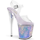 Ezüst 20 cm FLAMINGO-808MC Hologram platform magassarkű női