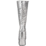 Ezüst Glitter 18 cm STACK-301G demonia csizma - unisex cyberpunk csizma