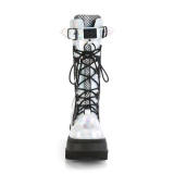 Ezüst Hologram 11,5 cm SHAKER-70 cyberpunk csizma platformos