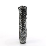 Ezüst kígyóminta 18 cm 1040SPF rúdtánc cipő - platform bokacsizma