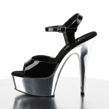 Ezüst krom platform 15 cm DELIGHT-609 pleaser magassarkú